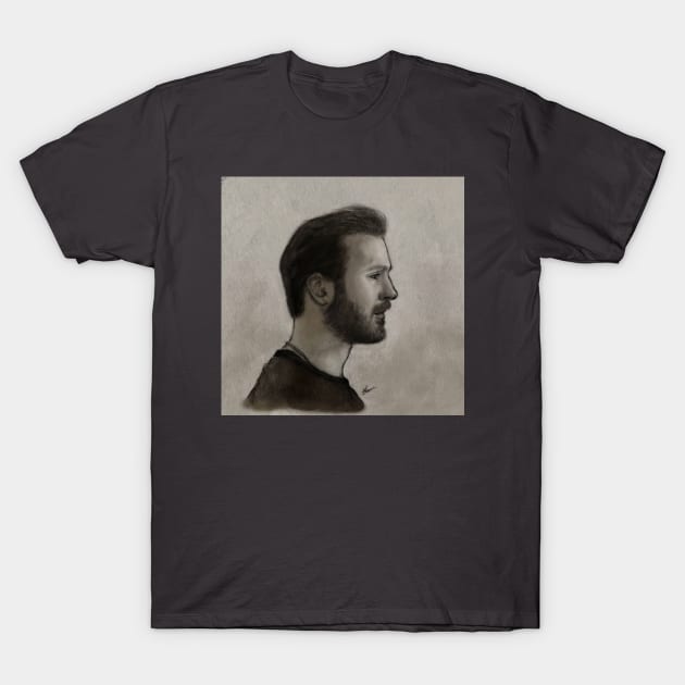 Chris Evans Portrait T-Shirt by nightqueen